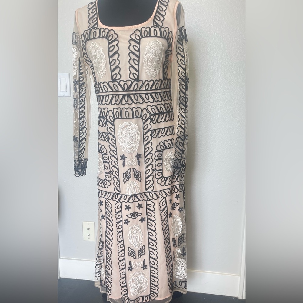 EZPOPSY Mesh Embroidered Cocktail Maxi Dress